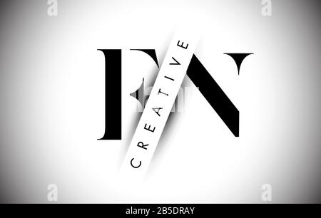 FN F N lettre logo avec ombre créative et texte superposé illustration vectorielle. Illustration de Vecteur