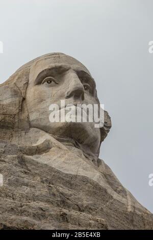 Le visage de George Washington sur Mt. Rushmore Dans Le Dakota Du Sud. Banque D'Images