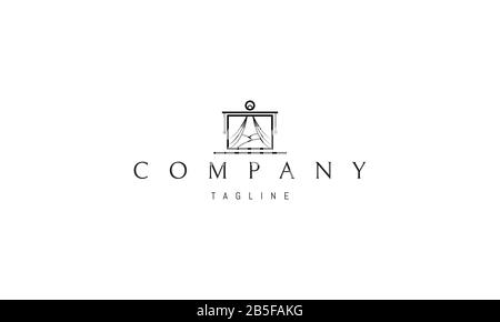 Logo vectoriel sur lequel une image abstraite d'un rideau de théâtre. Illustration de Vecteur