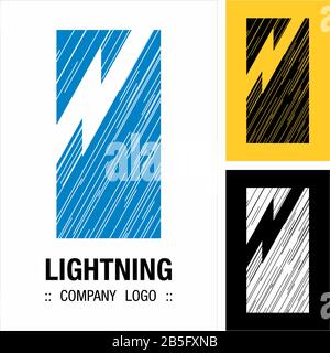Logo Lightning (Rain, Storm) Vector Symbol Company (Logotype). Illustration De L'Icône Thunder Bolt. Modèle De Marque D'Idée De Conception De Concept D'Identité Élégant. Illustration de Vecteur