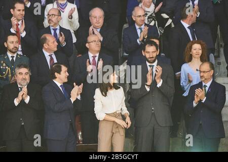 Salamanque, Castilla Leon, Espagne. 8 mars 2020. La reine Letizia d'Espagne assiste au match final du Panier de la coupe de la Reine d'Espagne ''˜entre Perfumerias Avenida (gagnant) et Uni Girona à Pabellon Multiusos Sanchez Paraiso le 8 mars 2020 à Salamanque, Espagne crédit: Jack Abuin/ZUMA Wire/Alay Live News Banque D'Images