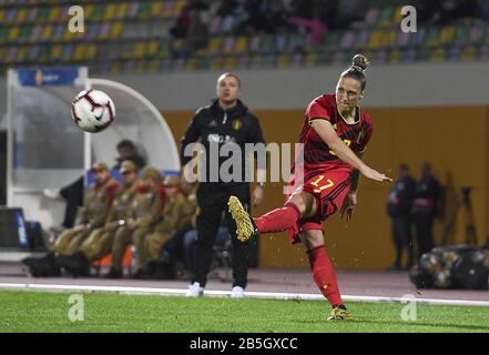 Parchal, Portugal. 7 mars 2020. Lagos, PORTUGAL: Mar 7 Belge Maud Coutereels (17) photographié pendant le match de football féminin entre les équipes nationales de Belgique ont appelé les Flames rouges et le Portugal le deuxième jour de match de la coupe Algarve 2020, un prestigieux tournoi de womensocer au Portugal David Catry/SPP-Sportpix crédit: SPP Sport Press photo. /Alay Live News Banque D'Images