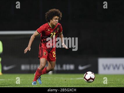 Parchal, Portugal. 7 mars 2020. Lagos, PORTUGAL: Mar 7 Belge Kassandra Missipo (23) photographié pendant le match de football féminin entre les équipes nationales de Belgique a appelé les flammes rouges et le Portugal le deuxième jour de match de la coupe Algarve 2020, un prestigieux tournoi de womensocer amical au Portugal David Catry/SPP-Sportpix crédit: SPP Sport Press photo. /Alay Live News Banque D'Images