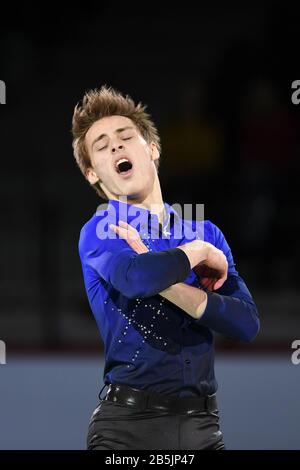 Aleksandr SELEVKO, d'Estonie, lors du gala d'exposition aux Championnats du monde juniors de patinage artistique 2020 de l'UIP à la salle de glace de Tondiraba, le 8 mars 2020 à Tallinn, Estonie. Crédit: Raniero Corbelletti/Aflo/Alay Live News Banque D'Images