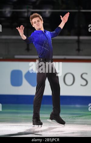 Aleksandr SELEVKO, d'Estonie, lors du gala d'exposition aux Championnats du monde juniors de patinage artistique 2020 de l'UIP à la salle de glace de Tondiraba, le 8 mars 2020 à Tallinn, Estonie. Crédit: Raniero Corbelletti/Aflo/Alay Live News Banque D'Images