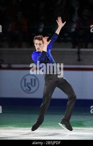 Aleksandr SELEVKO, d'Estonie, lors du gala d'exposition aux Championnats du monde juniors de patinage artistique 2020 de l'UIP à la salle de glace de Tondiraba, le 8 mars 2020 à Tallinn, Estonie. Crédit: Raniero Corbelletti/Aflo/Alay Live News Banque D'Images