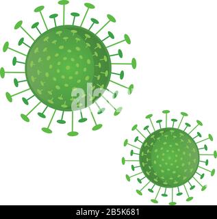 Illustration du vecteur graphique du virus Corona, infection à Wuhan. Virus vert, fond blanc, vecteur épidémique Illustration de Vecteur