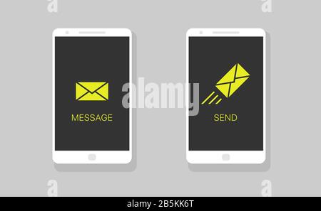 Icônes de message entrant et sortant Illustration de Vecteur