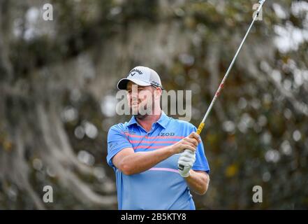 Orlando, FL, États-Unis. 8 mars 2020. Marc Leishman, d'Australie, sur le deuxième tee lors de la dernière ronde de l'invitation Arnold Palmer présentée par Mastercard tenue au Bay Hill Club & Lodge d'Arnold Palmer à Orlando, En Floride. Romeo T Guzman/CSM/Alay Live News Banque D'Images