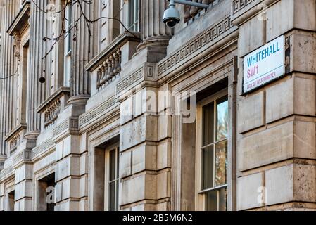 Whitehall, Londres. Bâtiments du gouvernement britannique dans le centre de Whitehall, dans le quartier du gouvernement et de la fonction publique. Banque D'Images