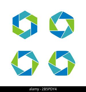 Set Lens, Shutter Photography Logo Template Illustration Design. EPS vectoriel 10. Banque D'Images