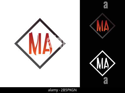 M A ma lettre initiale logo modèle vectoriel de conception, symbole d'alphabet graphique pour l'identité d'entreprise Illustration de Vecteur