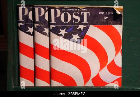 La Nouvelle-Orléans, Louisiane, U.S.A - 4 février 2020 - Les exemplaires du magazine Post publiés après la seconde Guerre mondiale Banque D'Images