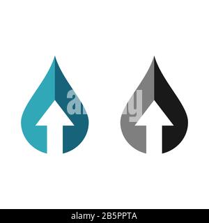 Conception De L'Illustration Du Modèle De Logo Arrow And Drop Water. EPS vectoriel 10. Banque D'Images