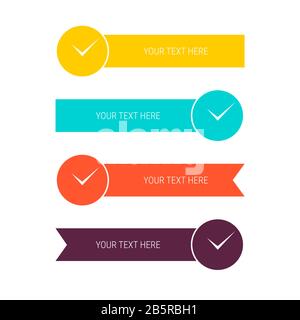 Bannières en ruban horloge. Rubans multicolores avec des pointures, style plat. Illustration isolée sur blanc. Placer pour votre texte. Banque D'Images