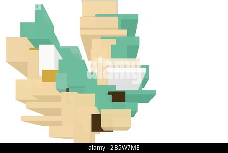 Fractale abstraite d'éléments disposés de façon aléatoire d'éléments géométriques de forme carrée. Illustration de Vecteur