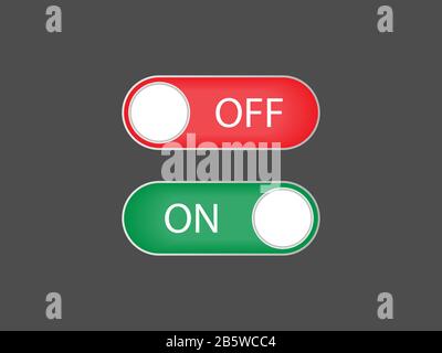 Désactiver, activer, basculer l'icône. Illustration vectorielle, conception plate. Illustration de Vecteur