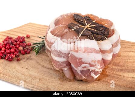 Paupiette de veau in front of white background Banque D'Images