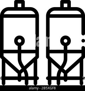 Illustration Du Contour Vectoriel De L'Icône Des Fûts De Brassage Illustration de Vecteur