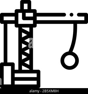 Illustration Du Contour Vectoriel De L'Icône De La Grue De Démolition Illustration de Vecteur