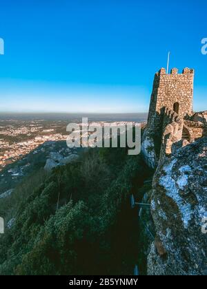 Castelo dos Mouros à Sintra Portugal Banque D'Images