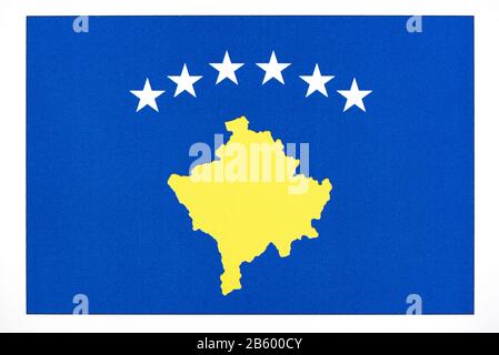 Drapeau national du Kosovo. Banque D'Images