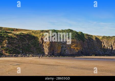 Plage de Clif depuis Arbroath Scotland Banque D'Images