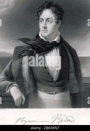 Lord BYRON - George Gordon Byron (1788-1824) poète et politicien anglais, Banque D'Images