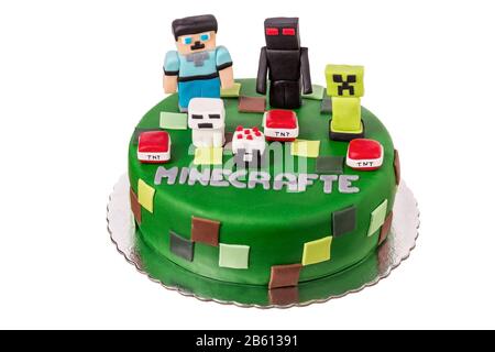 Gâteau d'anniversaire minecraft - Les gâteaux les 3 A