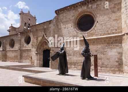 Sculptures des penitents de la semaine Sainte. Palencia, Castilla Y Leon. Espagne Banque D'Images