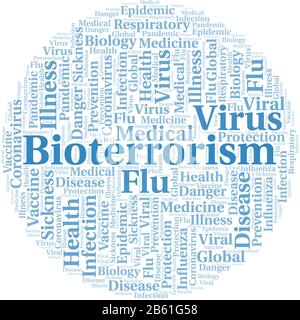 Le mot bioterrorisme nuage sur fond blanc. Wordcloud fait avec du texte seulement. Illustration de Vecteur