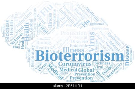 Le mot bioterrorisme nuage sur fond blanc. Wordcloud fait avec du texte seulement. Illustration de Vecteur