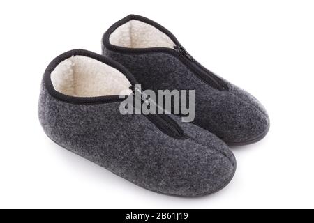Chaussons faits maison. Sur fond blanc. Banque D'Images