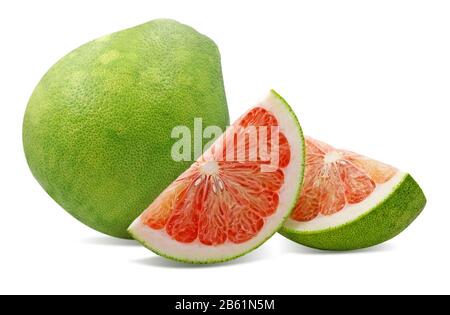 Pomelo pamplemousse ou isolé sur fond blanc Banque D'Images