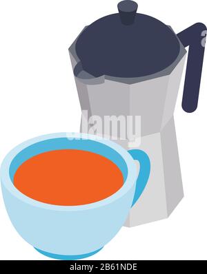 Icône de café italien, style isométrique Illustration de Vecteur