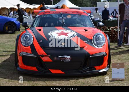 Porsche 911 (991) Cup car, prise au salon Prive au Palais de Blenheim en août 2018 Banque D'Images