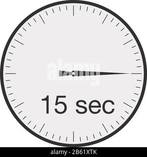 Minuteur simple de 15 secondes ou 15 minutes. Illustration vectorielle de stock isolée sur fond blanc. Illustration de Vecteur