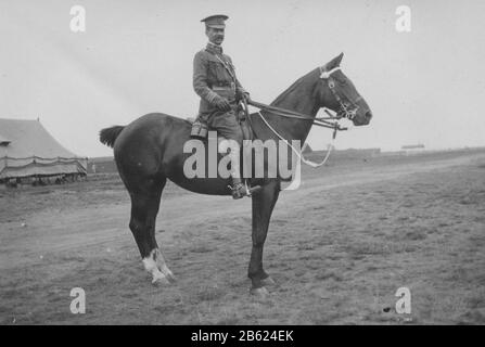 WW1 officier monté Banque D'Images