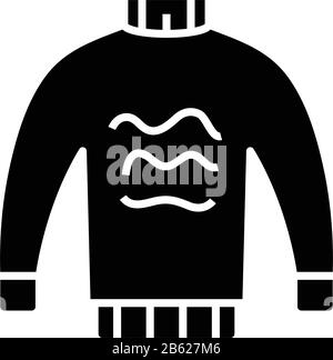 Icône noire chaude du sweat-shirt, illustration du concept, symbole vectoriel plat, signe glyphe. Illustration de Vecteur