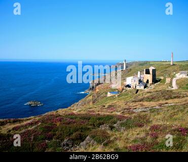 Old mines, St Just près de Lands End, loin à l'ouest de Cornwall. Banque D'Images