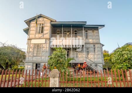 La maison de fer au coucher du soleil à Maputo, au Mozambique Banque D'Images