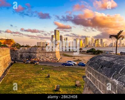 District de Bocagrande à Carthagène en Colombie Banque D'Images