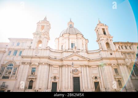 Eglise Sant Agnese à Agone sur la Piazza Navona à Rome, Italie. Banque D'Images