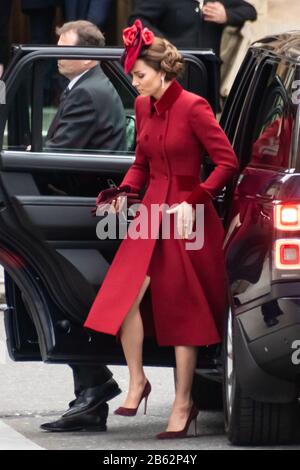 Londres, Royaume-Uni. 9 mars 2020. Catherine Duchesse de Cambridge assiste chaque année au service du Commonwealth à l'abbaye de Westminster à la participation de chefs de gouvernement et de représentants des 54 pays et de 2,4 milliards de citoyens du Commonwealth. Londres, Royaume-Uni - 9 Mars 2020 Crédit: Nils Jorgensen/Alay Live News Banque D'Images