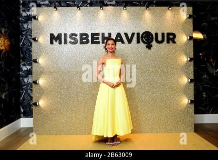 Gugu Mbaba-Raw a assisté à la première mondiale de MisBehavior qui s'est tenue à l'hôtel Ham Yard de Soho, Londres. Banque D'Images