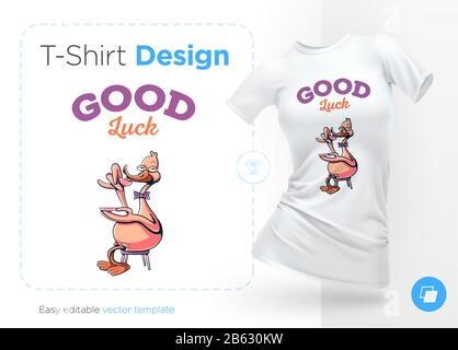 Canard élégant. Imprimez sur des tee-shirts, des sweat-shirts, des étuis pour téléphones mobiles, des souvenirs Illustration de Vecteur