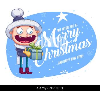 Joyeux Noël cartes de vœux motif rétro. Vecteur Illustration de Vecteur