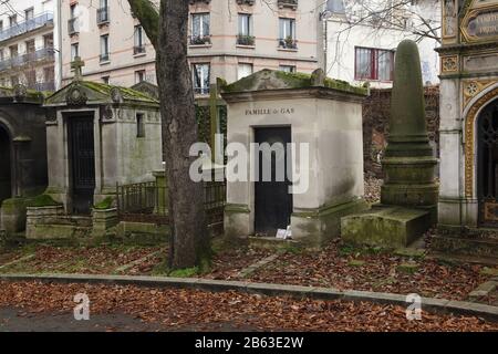 Tombe du peintre impressionniste français Edgar Degas (1834-1917) au cimetière de Montmartre (Cimetière de Montmartre) à Paris, France. Banque D'Images