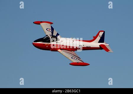 G-BVEZ, un BAC Jet Provost privé de 3 A (anciennement XM479 dans la Royal Air Force), à l'aéroport de Prestwick pendant le salon aérien écossais en 2014. Banque D'Images