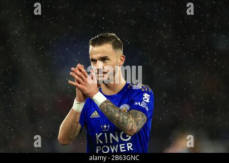 Leicester, Royaume-Uni. 9 mars 2020. James Maddison de Leicester City lors du match de la Premier League entre Leicester City et Aston Villa au King Power Stadium de Leicester le lundi 9 mars 2020. (Crédit: Leila Coker | MI News) la photographie ne peut être utilisée qu'à des fins de rédaction de journaux et/ou de magazines, licence requise à des fins commerciales crédit: Mi News & Sport /Alay Live News Banque D'Images